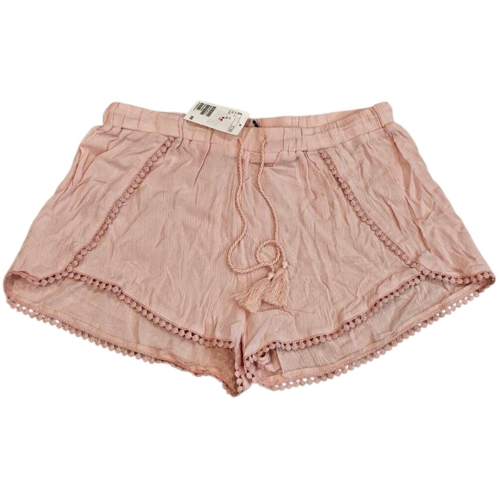 H&M Divided Light Pink Tassel Trim Shorts US 10